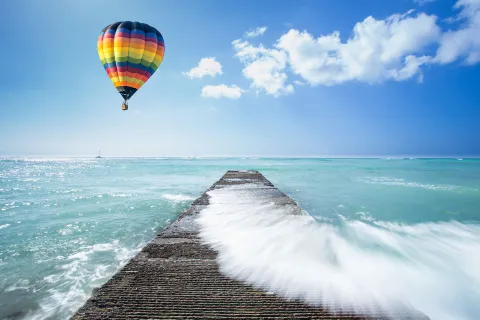 across the sea